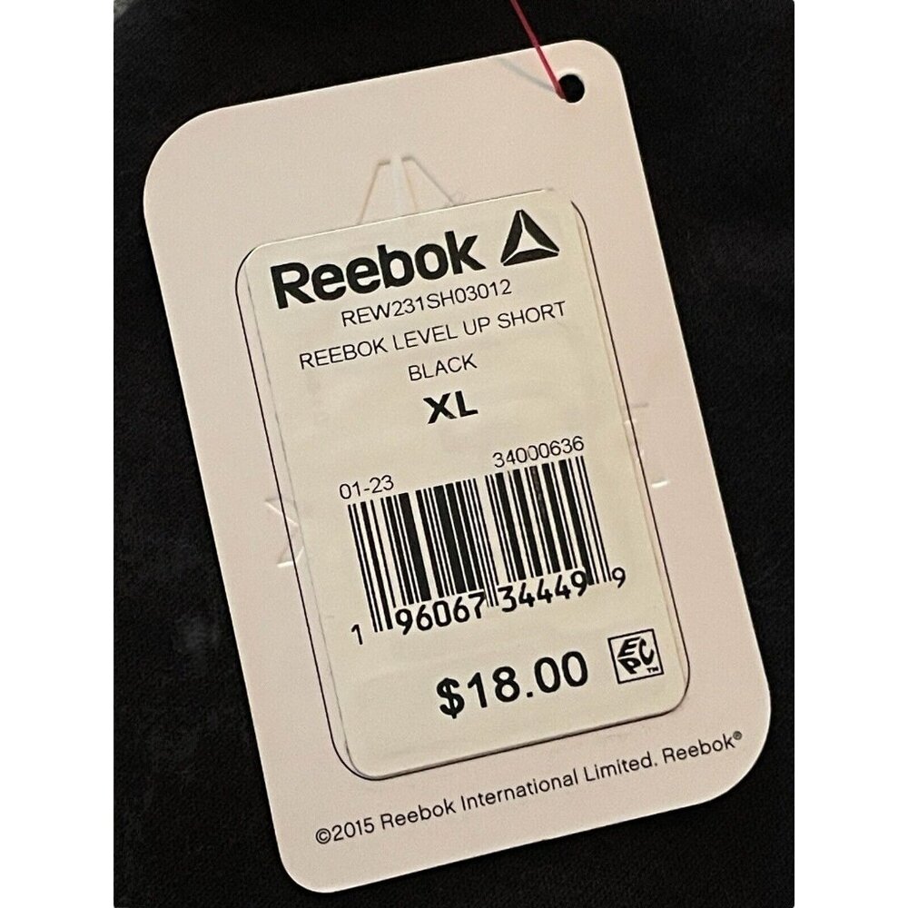 Women’s Reebok‎ Level Up Shorts Black Relaxed Short SZ XL Drawstring - NWT - Picture 9 of 11
